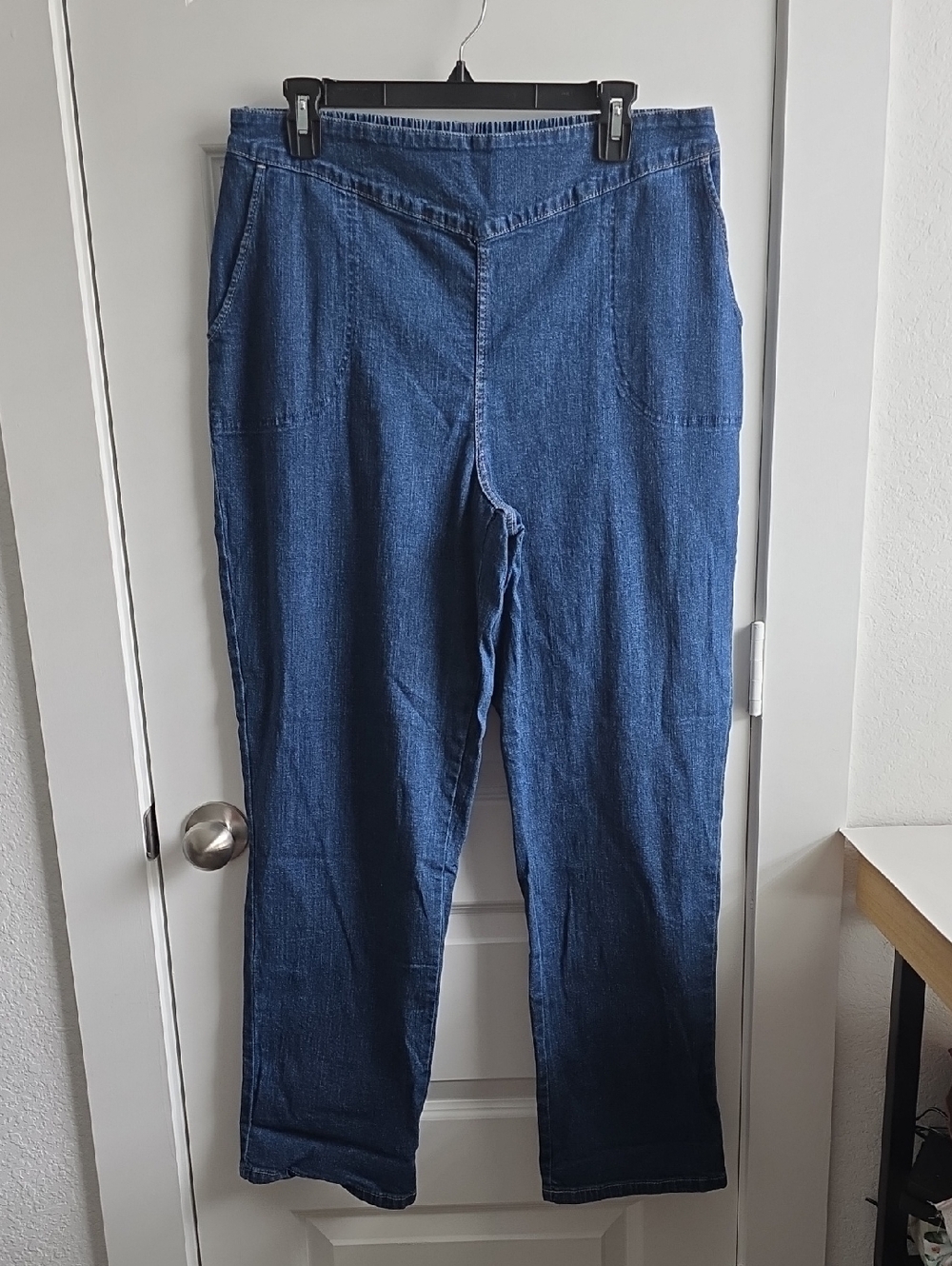Denim & Company Straight-Leg Denim Pants - Deep Blue Large G147